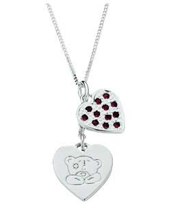 Sterling Silver Heart Double Charm Pendant