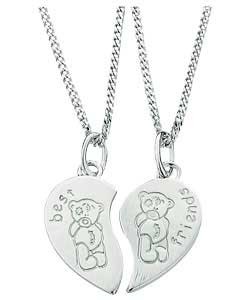 me to you Sterling Silver Split Heart Pendant