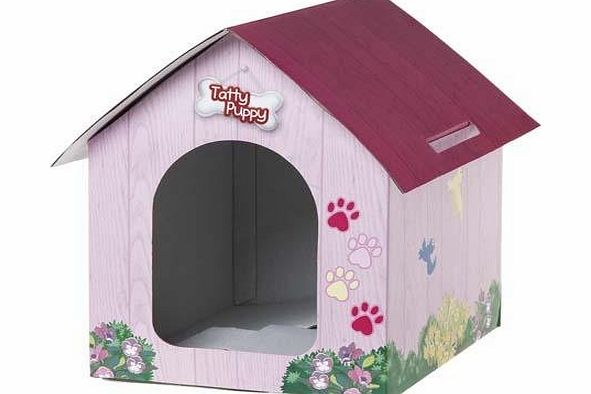 Tatty Teddy amp; My Blue Nose Friends, Pink Cardboard Dog Kennel, 9x6x6`` for Tatty Puppy