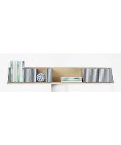 Media Shelf Beech Finish with Stainless Steel Ends