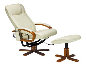 Restwell Star Leather Massage Chair and Footstool (MC001)