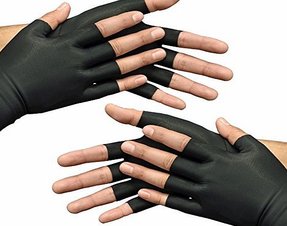 Medipaq Anti-Arthritis Health THERAPY Gloves - 2 x PAIRs - Choose from Medium or Large (2x Pairs - BLACK (Medium))