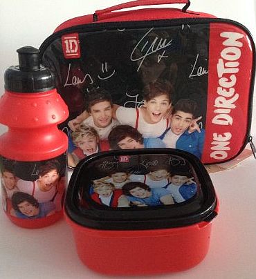 One Direction Lunch Bag with Box + Bottle set in Red