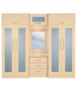 4 Door Large Fitment Wardrobe - Maple
