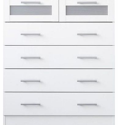 Bedroom Furniture - 6 Drawer Chest of Drawers - Maple or White (White)