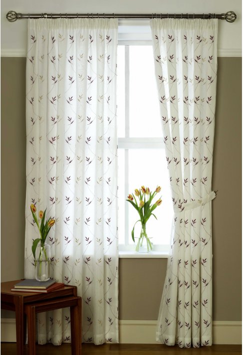 Champagne and Wine Lined Voile Curtains