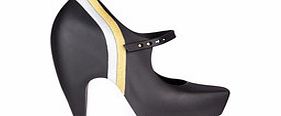 Ginga black and metallic platform heels