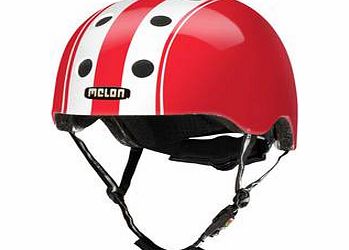 Melon-helmets Melon Helmets Double White/red Stripe Helmet