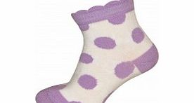 Melton Toddler Girls Lilac Polka Dot Socks L11/E2