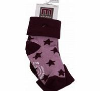 Melton Toddler Girls Purple Star Socks L21/B2