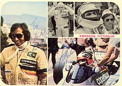 Emerson Fittipaldi Signed Postcard Measures 15cm x 10cm (6`` x 4``)