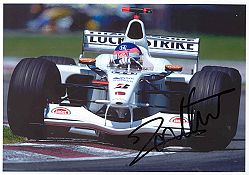 Memorabilia Jacques Villeneuve Signed BAR Photo Measures 31cm x 25cm (12 1/2 `` x 10``)