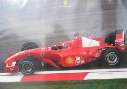 Memorabilia Michael Schumacher Ferrari F2001 Signed Poster
