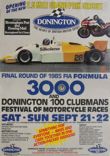 Memorabilia Posters Donnington F3000 1985 Poster