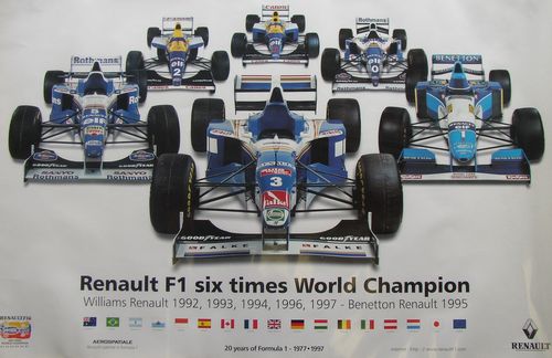 Memorabilia Posters Renault 6 Times World Champions Poster