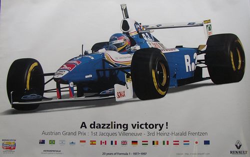 Renault A Dazzling Victory Villeneuve Poster