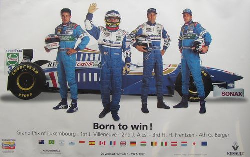 Renault ``Born To Win`` Hill-Villeneuve-Alesi-Berger Poster