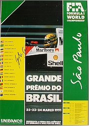 Senna Signed Brazilian GP Poster