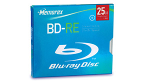 BD-DVD-R and RE, 25GB - BD-RE (RW) Single 2x in Jewel Case