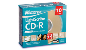 CD-R Lightscribe 700MB 52x - 10 pack slim jewel case