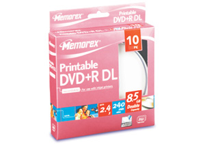 Double Layer DVD+R 8.5GB - 10 pack cakebox