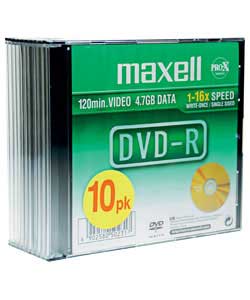 memorex DVD-R - Pack of 10 in Slimline Jewel Cases