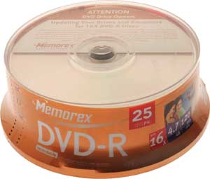 DVD-R 4.7GB 16x Professional - Cakebox - 25 Pack