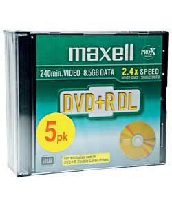 DVD R Dual Layer DVD - Pack of 5 in Jewel Cases