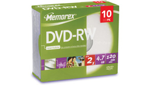 DVD-RW 4.7GB - 10 pack slim jewel case 2x