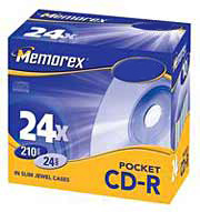 Mini (Pocket) CD-R - 210MB - 8cm - 24x Speed with Slim Jewel Cases - 5 Pack - #CLEARANCE
