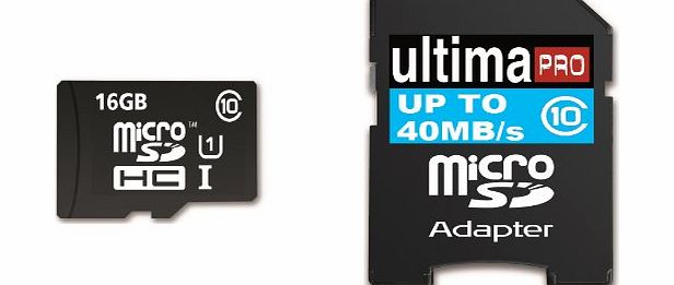  16GB Class 10 40MB/s Ultima Pro Micro SDHC Memory Card with SD Adapter for Polaroid Digital Camcorders