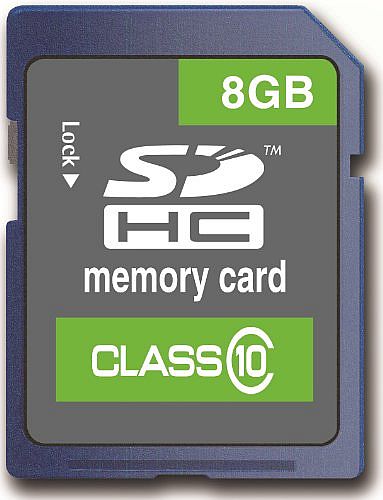  8GB Class 10 20MB/s SDHC Memory Card for RoadHawk, Astak or Super Legend HD Car Video Recorder Cameras
