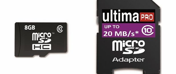 MEMZI  8GB Class 10 20MB/s Ultima Pro Micro SDHC Memory Card with SD Adapter for Polaroid Digital Camcorders