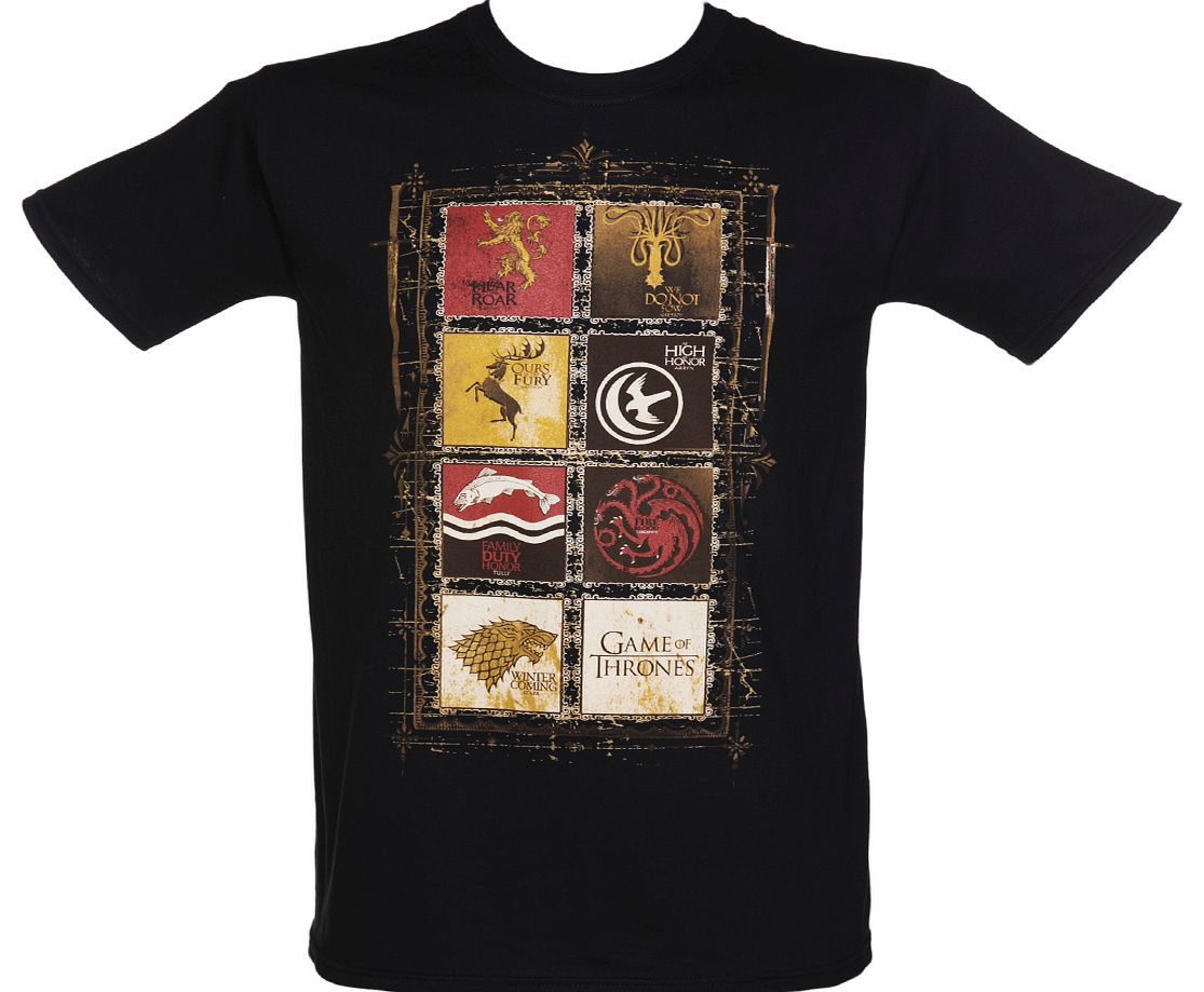 Black Game Of Thrones Houses T-Shirt