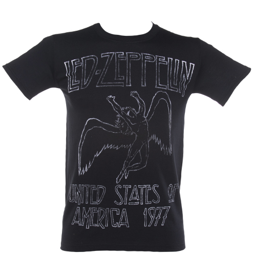 Black Led Zeppelin USA 77 T-Shirt