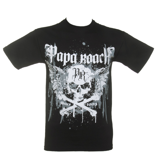 Black Papa Roach Crossbone Drips T-Shirt