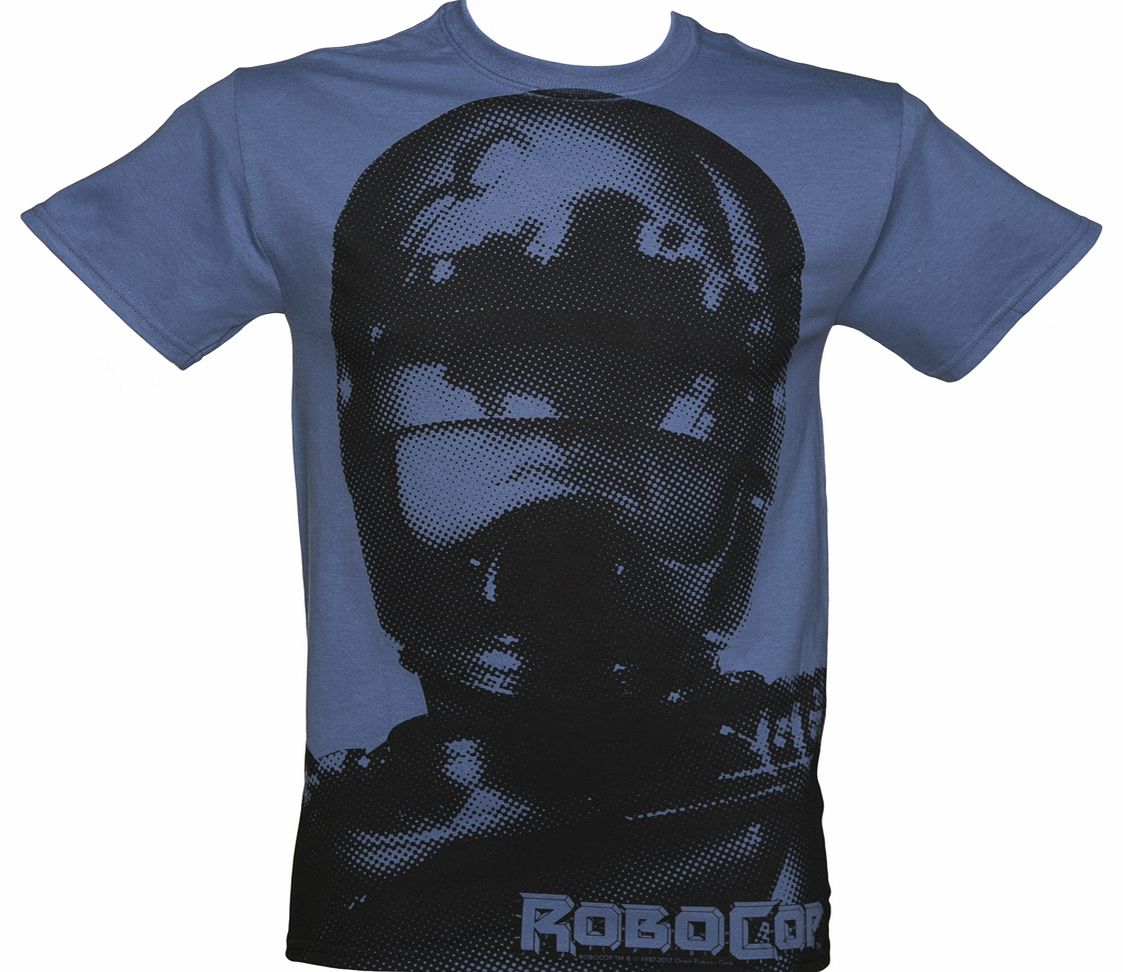 Blue Robocop Helmet T-Shirt
