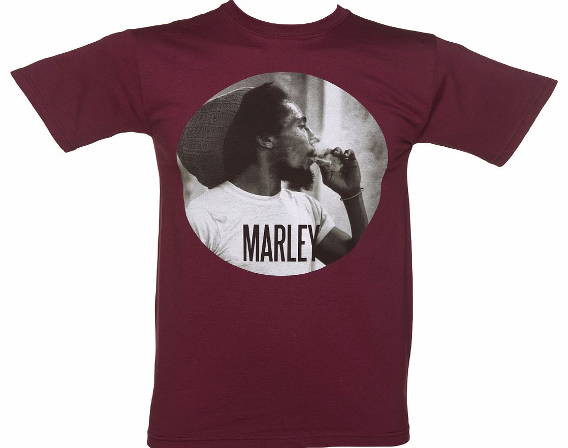 Burgundy Bob Marley Circle T-Shirt