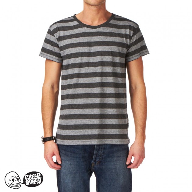 Cheap Monday Alex Stripe T-Shirt - Grey