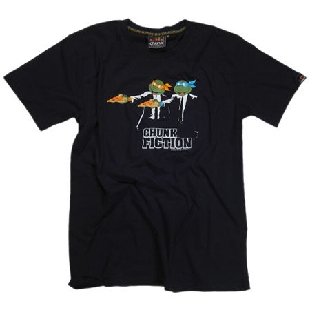 Chunk Turtle Fiction Black Mens T-Shirt