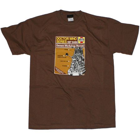 Dr Who Dalek Haynes Manual Brown T-Shirt
