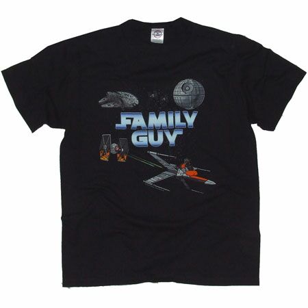 Family Guy Star Wars Space Logo Black T-Shirt