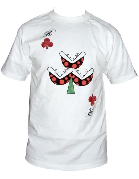 Wrongwroks Flowers Playing Card White T-Shirt