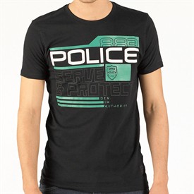 883 Police Mens Elmonte Graphic T-Shirt Black