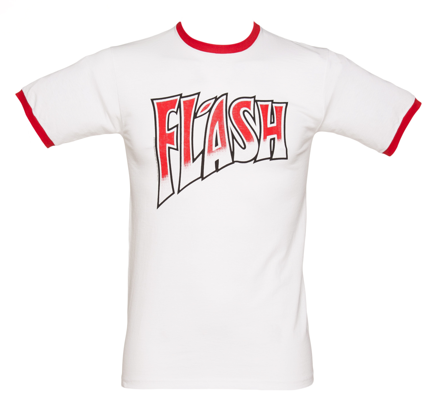 Queen Flash White And Red Ringer T-Shirt