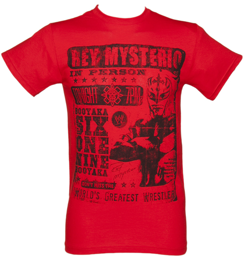 Red WWE Mysterio Poster T-Shirt