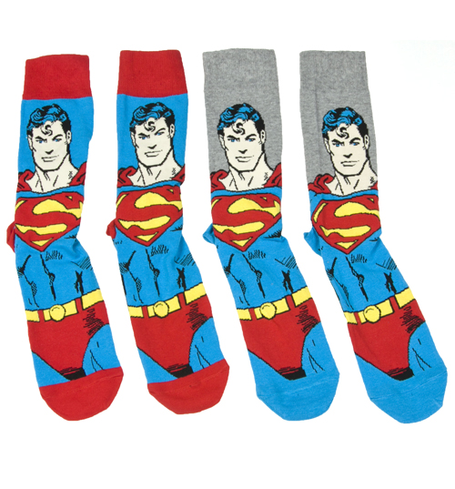 Superman Figure 2pk Socks