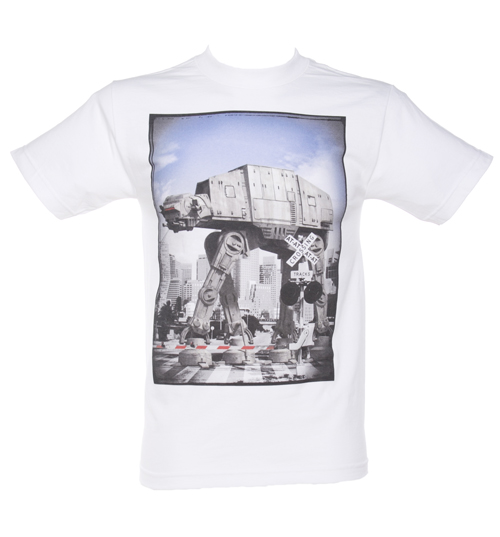 White AT-AT Crossing Star Wars T-Shirt