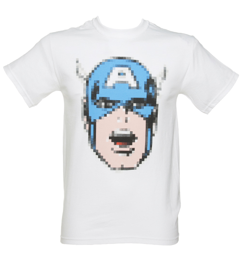 White Pixelated Captain America Marvel