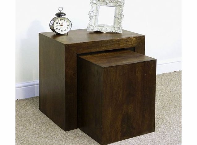 Mercers Furniture Cube Nest of Tables, Brown